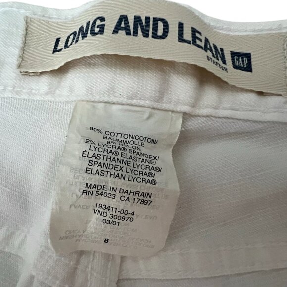 🌸4/$50🌸 Y2K Vintage Gap Long and Lean Flare White Jeans - Picture 3 of 12